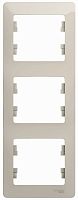 Рамка вертикальная Systeme Electric Glossa 3-м. молочный картинка